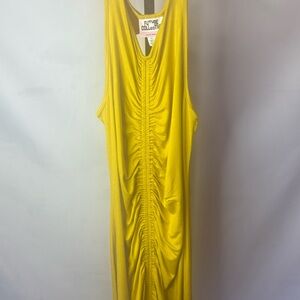 Future Collective Backless Yellow Fitted Dress